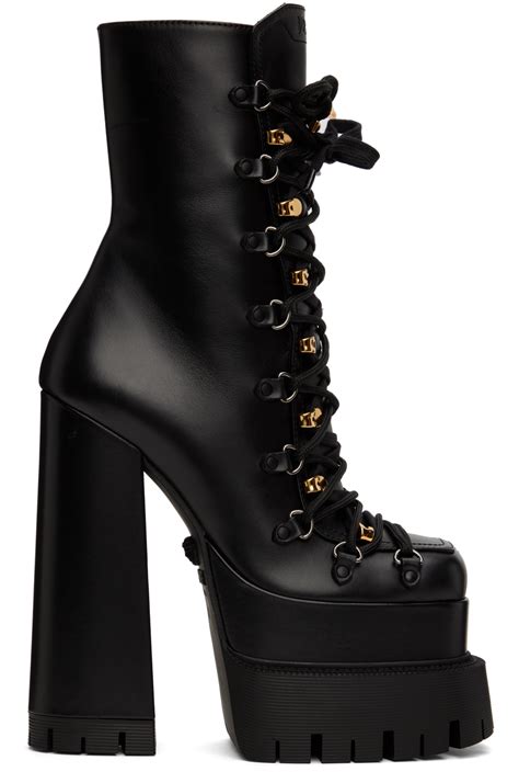 platform versace heels|Versace platform heel boots.